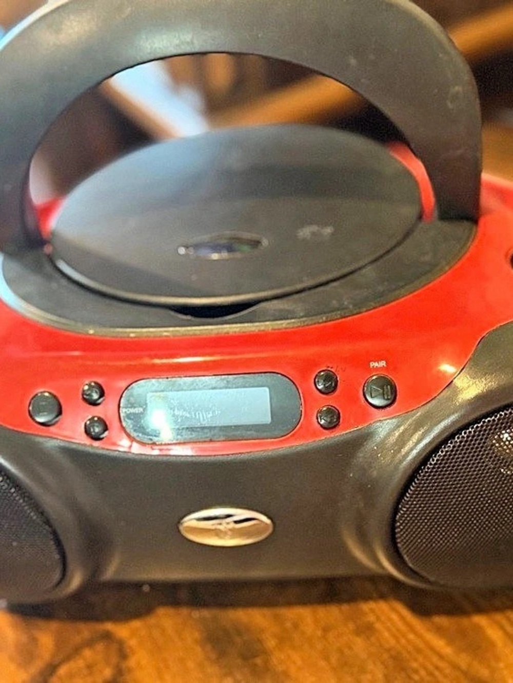 Memorex Portable CD Boombox Red Black Good